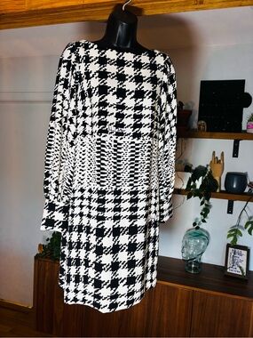 Richard Allan x H&M Houndstooth Shift Dress Size 4 Like New